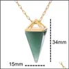 Pendant Necklaces Healing Crystal Opal Pyramid Amethyst Necklace Gold Plated Howlite Rose Quartz Amet Natural Stone Pendant Dhgarden Dhnan