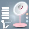 Miroirs LED Next pour dortoir d'étudiantes avec lampe de bureau compensant la lumière, miroir de courtoisie pliable portable, charge sortie d'usine