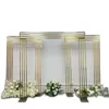 Decoração de festa arco dourado prateleira de ferro forjado arcos banhados a ouro quadro de casamento cenário decoração adereços geometria artificial f242t