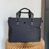 New Evening Bags Totes Prabag Briefcase Designer Womens Computer Tote Black Luxurys Handbag Shoulder Luggage Pouch Zipper Purses Handbags 220915/1026