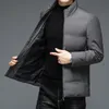 남자 양모 블렌드 겨울 남자 비즈니스 캐주얼 스탠드 칼라 지퍼 따뜻한 재킷 코트 남성 두꺼운 단색 파카 외부웨어 맨 221125