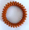 Strang-Zertifikat, 7 x 14 mm, natürliches orange-rotes Abacus-Armband aus mexikanischem Bernstein und Bienenwachs