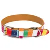 Rainbow Stripes Fashion Dog Collar Justerbar H￥llbar f￤rgfast l￤mplig f￶r sm￥ hundstorlek extra