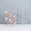 Bakeware Tools Retro White Folding Paper Cup Cake Stand Wrought Iron Dessert Table Decoration Wedding Display Push Bucket