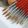 Kolinsky Sable en acrylique Nail Brush Art Art Mink Pen Gandage de bois UV Gel Builder Manucure Brosses Dessin de sculpture Outils Taille n ° 12/14