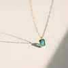 Anhänger Halsketten KouCh 2022 Lake Blue Crack Collier Trendiges Produkt für Frau Grüner Stein Gliederketten Halsband 40 5 cm Feine Aussage