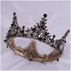 Tiaras New Black Princess Headwear Chic Bridal Tiaras аксессуары потрясающие кристаллы жемчужины свадьба и короны 12102 Del Del Dhgarden Dhx3z