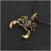 Подвесные ожерелья для стимпанк ожерелье мужчины цепные украшения Scorpion Scorpions Заявление о подвесном кулон