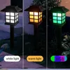 6 pièces lampes de pelouse solaires jardin lumière rétro Chalet lampadaire extérieur Led rechargeable projecteurs cour éclairage décor