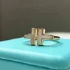 럭셔리 패션 디자이너 반지 Tiffny letter double T diamond ring