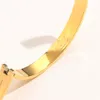 Europe America Fashion Style Bracelets With Steel Seal Women Bangle Luxury Designer Jewelry 18K Gold Plated Stainless steel Wedding Lovers Gift Bangles AA1430