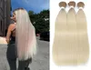Straight Hair Bundles Extensions Thick Double Drawn 1836 Inches Heat Resistant Synthetic Hair Weaving 220615