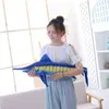 1Pc 100Cm140Cm Simulation Marlin Bleu En Peluche Coussin Doux Dessin Animé Animal Requin Rempli Poupée Poisson Pour Cadeaux Décoration De La Maison Jouets J220729