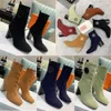 -Australia Womens Winter Knitted Ankle Boots With Stirrup-Shaped Heel Beatshoes Cowboy Motocycle Martin Booties Slip-On Hi206i