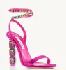 Diseñador de Aquazzura High Luxurious Heels Zapatos para mujeres Aura Correas de sandalia de alta calidad zapatos Sandalias de fiesta delgada de fiesta con caja