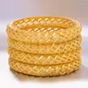 Bangle Annayoyo 4pcs/Lot 24k Dubai India Etiopiska guldfyllda färgarmband för kvinnliga flickor party smycken banglesbracelet gåvor