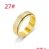 Band Rings Star Moon Titanium Steel Rotating Ring Stainless Steels Rings Drop Delivery Jewelry Dhgarden Dh1Lp