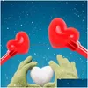 Decorazioni natalizie Decorazioni natalizie a forma di cuore Neve Creatore di palle di neve Clip Strumento per stampi per sabbia Gioco regalo per San Valentino per bambini invernali Dhnlt