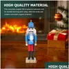 クリスマスの装飾クリスマスデコレーション1PCくるみ割り人形の置物装飾滑らかな木製兵士for xmaschristmasドロップ配達h dh3du