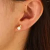 Orecchini a bottone BIANCO FUOCO Opale Cz Pietra Orecchino semplice per ragazza Mini borchie multi piercing