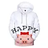 Herren Hoodies Lucky Pig Männer/Frauen 3D-Druck Kawaii Tops Sprint/Herbst/Winter Mode Sweatshirt Jungen/Mädchen Langarm Mäntel