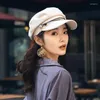 BERETS FOUX MILITￄRA HATS CAPTAIN SAILOR NAVY COMTHY SBOY CAPS BAKER BOY ETCAGONAL MAINTER Fashion Justerbar koreansk stil 2022