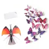 12PCS 3D Butterfly Ticker Pvc Symulacja Symulacja stereoskopowa motyl-mural naklejka------------------murdek magnetyczny Magnes Magnet sztuki