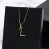 Designer Halskette Gold Anhänger Mode Liebe Schmuck Schwarzer Diamant Buchstaben Anhänger Geschenk Luxus Legierung Kette Halsketten 925 Silber mit Box Top