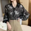 Women's Blouses Vintage Floral Print Women's Shirts Spring Autumn Long Sleeve Button Up Top Korean Fashion Ladies Casual Loose Chiffon