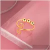 Band Rings Woman With Twirling Bead Ring Female Rings Adjustable Opening Drop Delivery Jewelry Dhgarden Dhrel