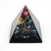 Hänghalsband fyjs unikt rosguld färgharts och ametister Stone Pyramid Spiritual Tree of Life Jewelry