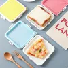 Ensembles de vaisselle 1 pièces Portable Sandwich Toast Bento Box écologique déjeuner conteneur micro-ondes réutilisable Silicone