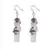 Dangle Lustre 925 Sterling Sier Pierre Naturelle Cristal Dangle Lustre Colonne Chinois Dragon National Vent Boucles D'oreilles F Dhgarden Dhtu9