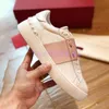Luxury Casual Shoes open untitled studs sneaker Be My Red Studs Gold Ruthenium metallic leather Heel Black silver platinum pink band men women Designer sneakers