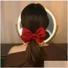 Pinces à cheveux Barrettes Barrettes Style High Luxury Bow Hairpin Design Sens de l'élégance Top Head Hair Spring Clip Accessoire Dhgarden Dhbkt