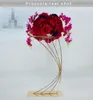 Décoration de fête 4PCS Shinny Gold Metal Floral Bouquet Stand Wedding Table Centerpiece Flower Rack Pour Event Stage Birthday Home