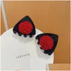 Клипы для волос Barrettes Пара Barrettes Childrens New Flocking Cat Ears осенью и зимняя роза Маленький клип Сломанный чел