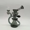 DPGWP036 9 inch colored recycler glass water pipe with 14mm quartz nail