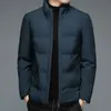 Männer Wollmischungen Winter Männer Business Casual Stehkragen Reißverschluss Warme Jacke Mantel Herren Dicke Einfarbige Parka Oberbekleidung Mann 221125