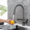 Kitchen Faucets Gun Gray Pull Faucet Copper Sink And Cold Water Single Hole Rotatable