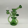 DPGWP036 9 inch colored recycler glass water pipe with 14mm quartz nail