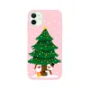 Capas de TPU macias de Natal para iPhone 15 14 Plus Pro Max 13 12 11 XS MAX XR X 8 7 6 14Plus Feliz Natal Presente Papai Noel Chapéu Árvore Neve Boneco de neve fofo adorável vermelho rosa gel capa de telefone