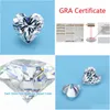 Pierres précieuses en vrac 2X210X10Mm Blanc D Couleur Vvs1 Coeur Coupe Moissanite Pierre Avec Gra Certificat Drop Delivery Jewelry Dhgarden Dhmyi