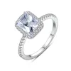 AAA Zirkon Ring S925 Sterling Silber Sparkling Square Zirkon Luxusmarke Europäische und amerikanische heiße beliebte Frauen High -End -Juwely Valentinstag Geschenk SPC