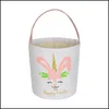 Andere evenementenfeestje Benodigdheden Easter Bunny Bag Burlap Tote bedrukte konijn handtas eiermand Put cadeau opslag Diy Party Favor Sea 100 DHFXB