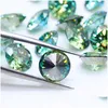 Diamants en vrac 1.0Carats 1.03.0Mm Petite taille Excellente coupe Couleur verte Vvs1 Rond Moissanite Pierre Pierre précieuse en vrac Goutte Delive Dhgarden Dhdby