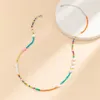 Choker Ailodo Ethnic Pearl Heart Necklace For Women Colorful Seed Beads Strand Party Wedding Fashion Jewelry Girls Gift