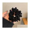 Hair Rubber Bands Autumn And Winter New Female Plush Fold Tied Hair High Elasticity Simple Versatile Towel Rubber Band Not H Dhgarden Dhdud