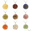 Hanger kettingen Qimoshi kwarts ronde munt hanger yoga chakra ketting voor vrouwen mannen stenen kristal cirkel schijf hangers je dhgarden dhhiw