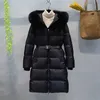 Damskie Down Parkas Designer Home P 2022 Zima Nowa zagęszczona płaszcz długi kołnierz Slim Lycs